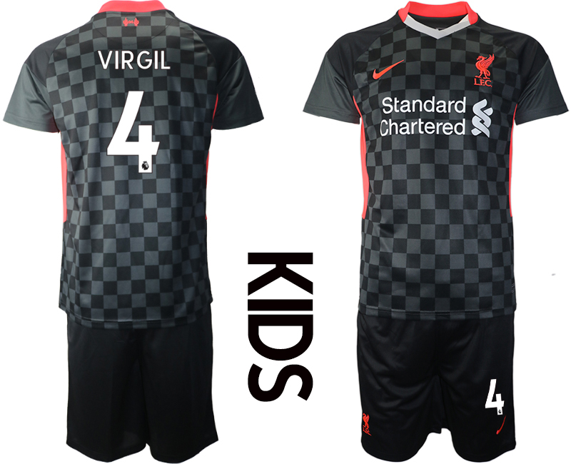 Youth 2020-2021 club Liverpool away #4 black Soccer Jerseys->leicester city jersey->Soccer Club Jersey